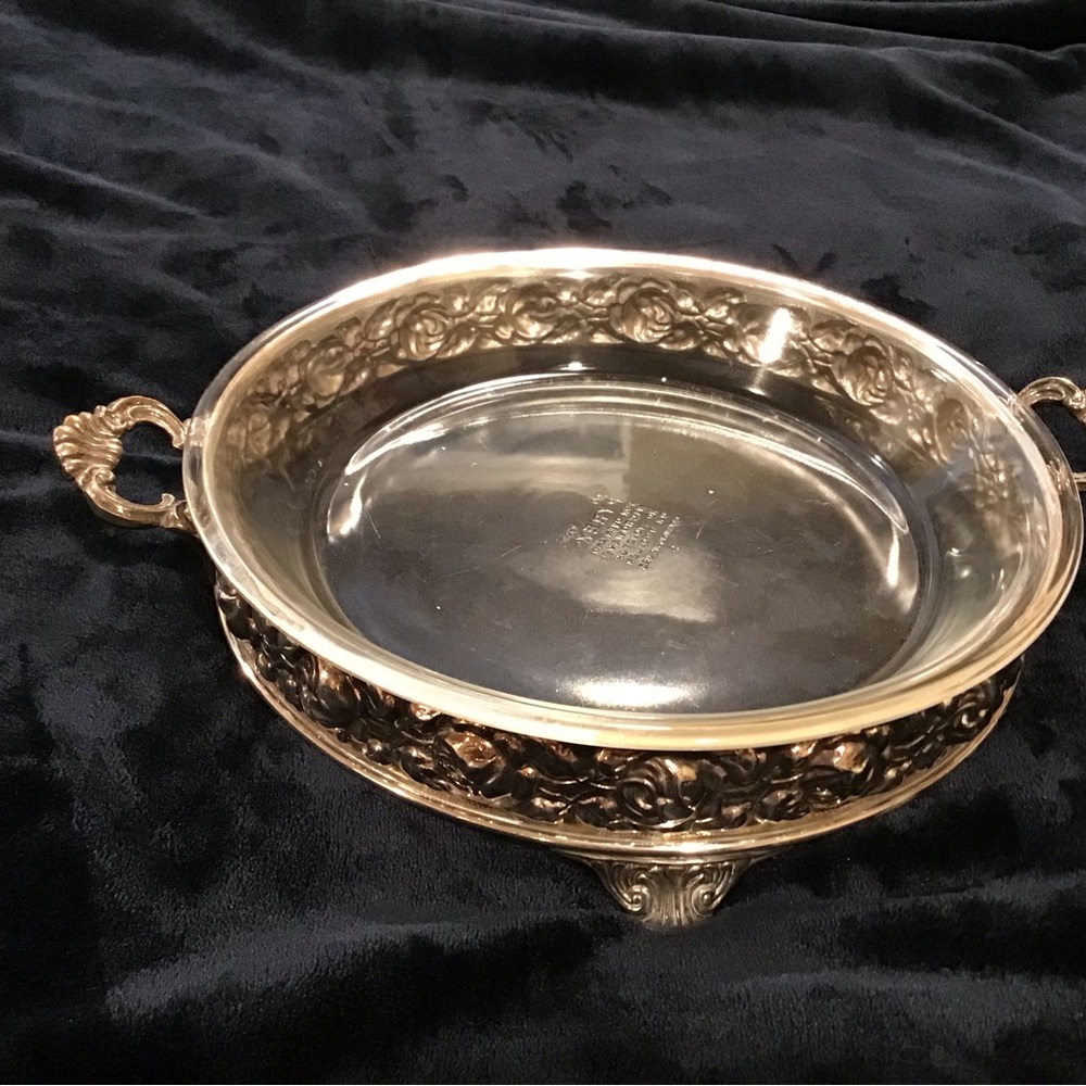 Elegant Silver Plated Serving Dish with Handles